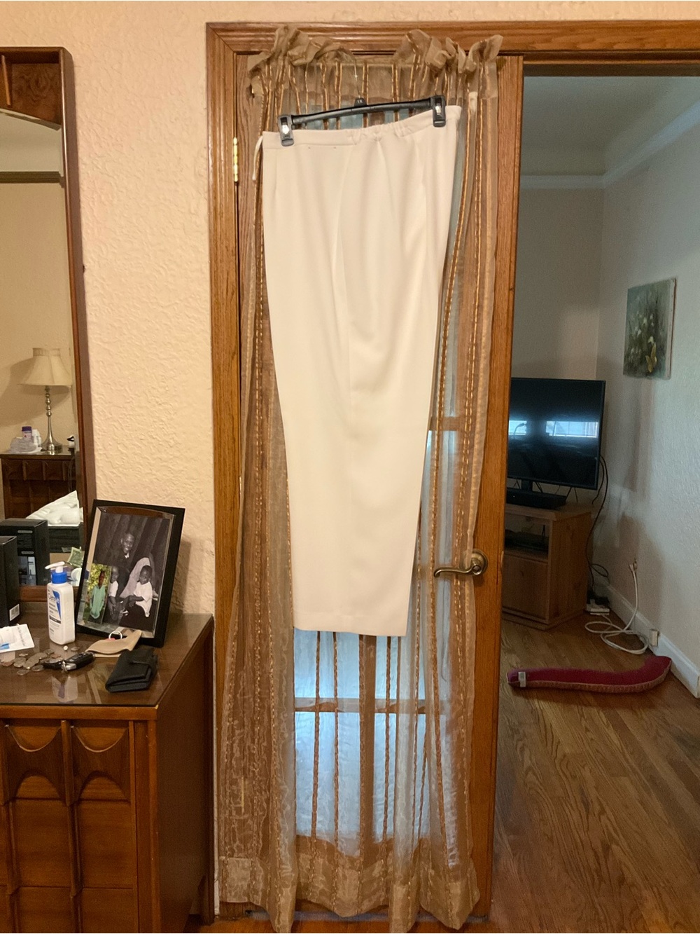 Kasper Cream High-Waist Wide-Leg Pants